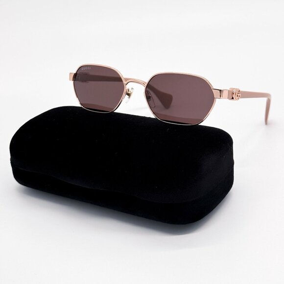 NEW GUCCI GG1593S 003 WOMEN BROWN SUNGLASSES GUCCI - Picture 1 of 12
